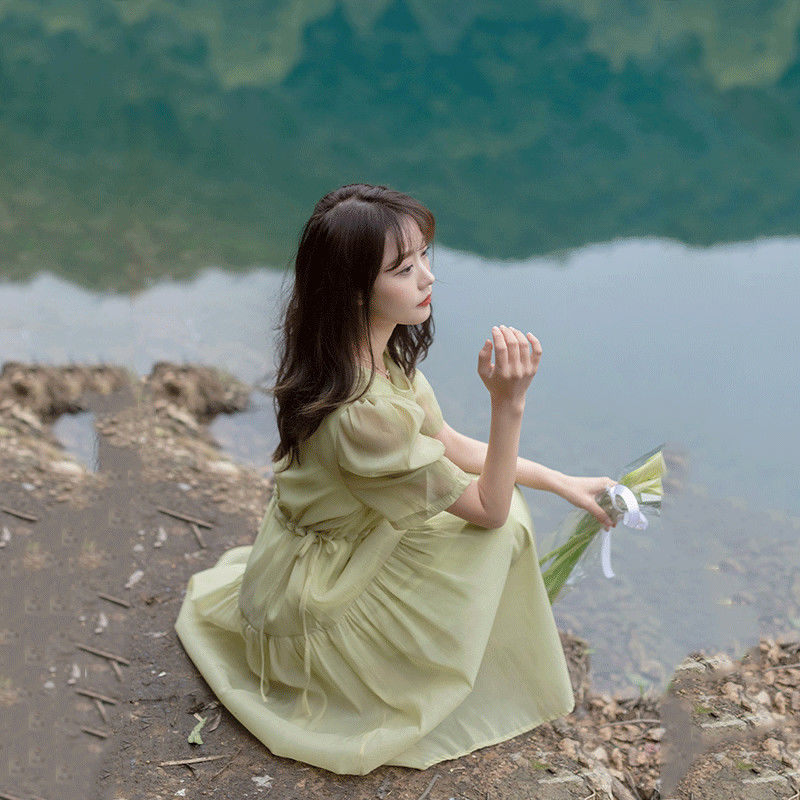 パフスリーブシフォングリーンドレスレディースハイエンド2025サマースモールティーブレイクスカート 母の日-0009219水着ワンピースuvカットパーカー パフスリーブシフォングリーンドレスレディースハイエンド2025サマースモールティーブレイクスカート 母の日-0009219水着ワンピースuvカットパーカー