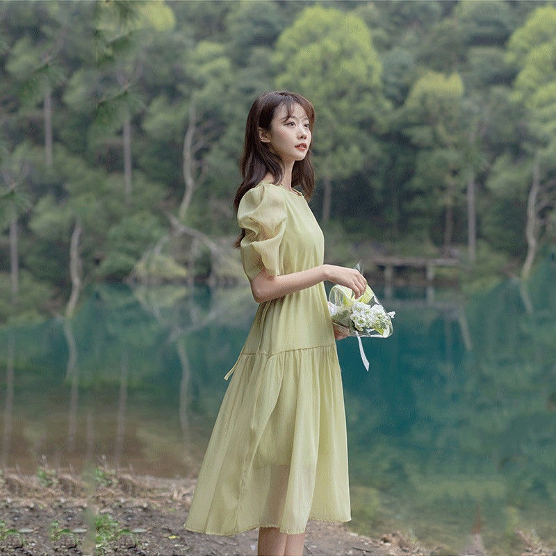 パフスリーブシフォングリーンドレスレディースハイエンド2025サマースモールティーブレイクスカート 母の日-0009219水着ワンピースuvカットパーカー パフスリーブシフォングリーンドレスレディースハイエンド2025サマースモールティーブレイクスカート 母の日-0009219水着ワンピースuvカットパーカー