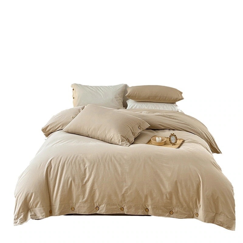 4点セット 無地 シンプル 日系 綿 ボタンスタイル 3点セット 布団カバー シーツ 枕カバー 抗菌 寝具 4点セット 無地 シンプル 日系 綿 ボタンスタイル 3点セット 布団カバー シーツ 枕カバー 抗菌 寝具