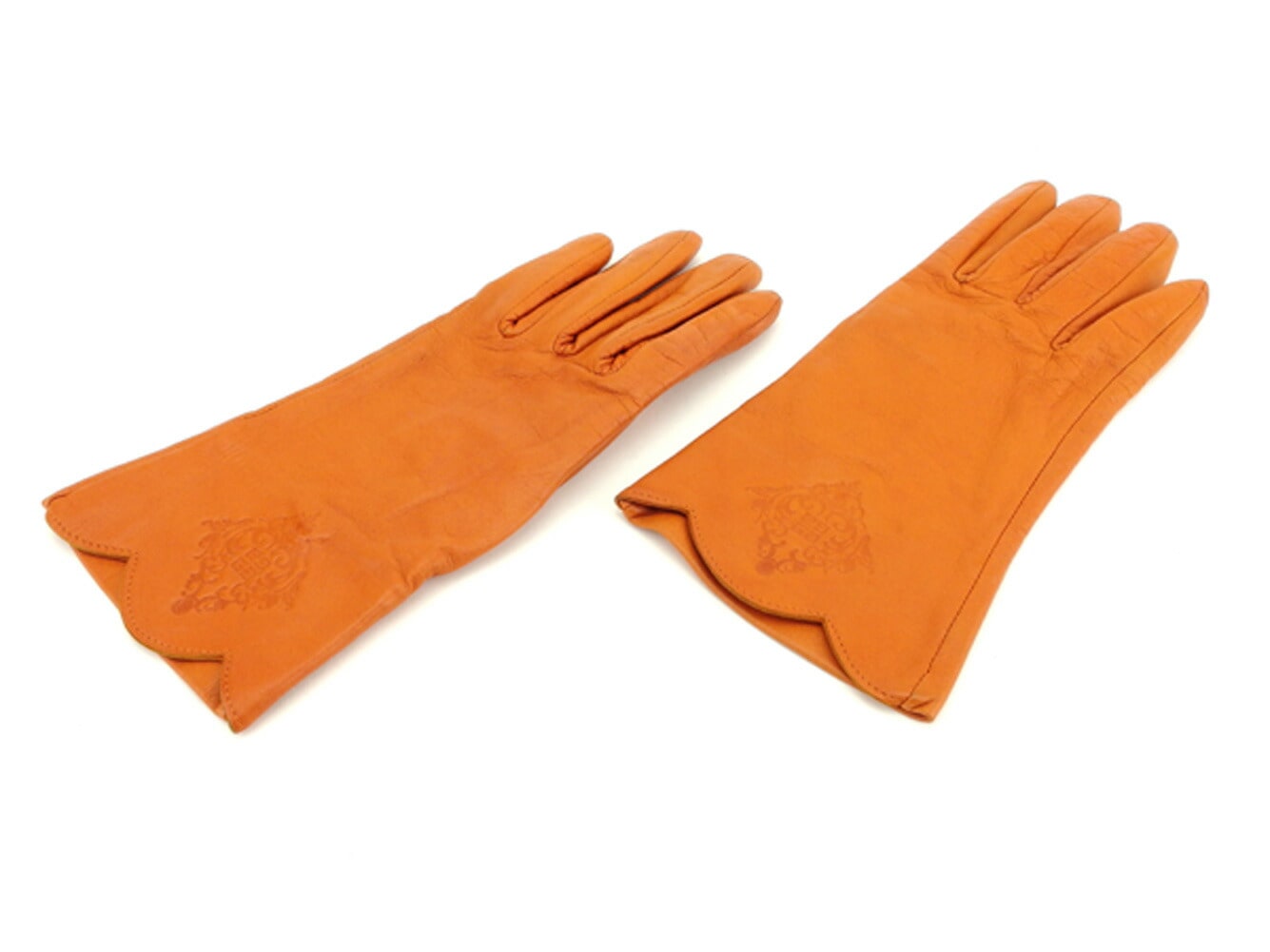 手袋 4Gロゴ オレンジ レディース 中古
