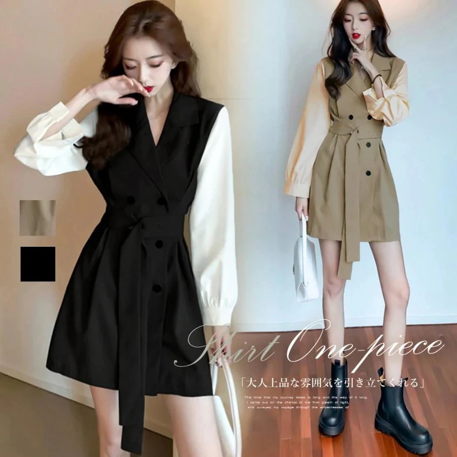 トレンチワンピースレディース春秋先行 トレンチワンピースレディース春秋先行