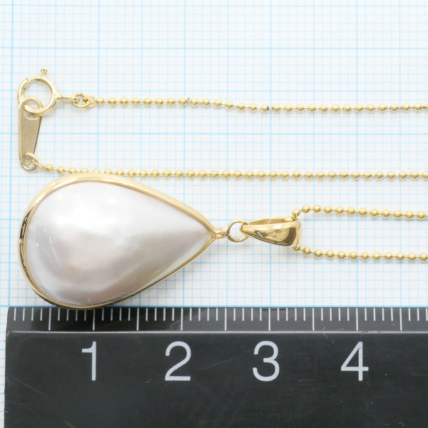 ネックレス K18 18金 YG イエローゴールド マベパール 総重量約4.3g 約40cm K18 18金 YG イエローゴールド ネックレス マベパール(真珠) 総重量約