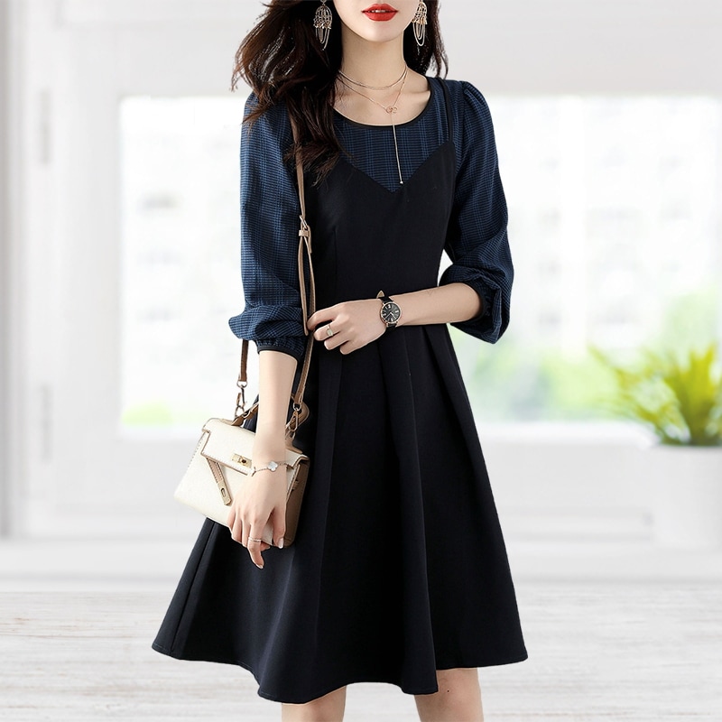 ワンピース プルオーバー フレアワンピース 膝丈 ひざ丈 ミディアム丈