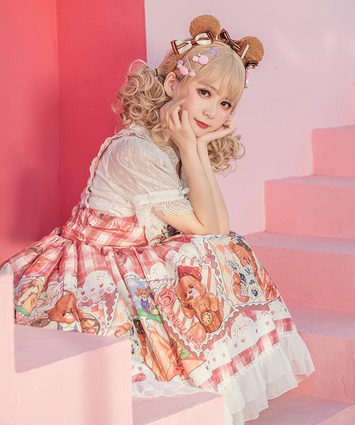 【夏セール!】チェック柄 ロリータワンピース キャミソール ロリータ服 熊柄 可愛いドレス lolita スカラップワンピース 花見 撮影衣装 コスプレ 学園祭 イベント コスチューム 【夏セール!】チェック柄 ロリータワンピース キャミソール ロリータ服 熊柄 可愛いドレス lolita スカラップワンピース 花見 撮影衣装 コスプレ 学園祭 イベント コスチューム