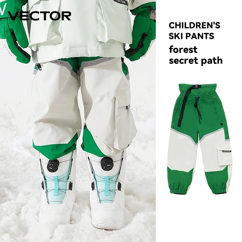 ベクトル冬のスキーパンツ子供屋外高品質防風防水暖かい雪冬スキースノーボードパンツ ベクトル冬のスキーパンツ子供屋外高品質防風防水暖かい雪冬スキースノーボードパンツ