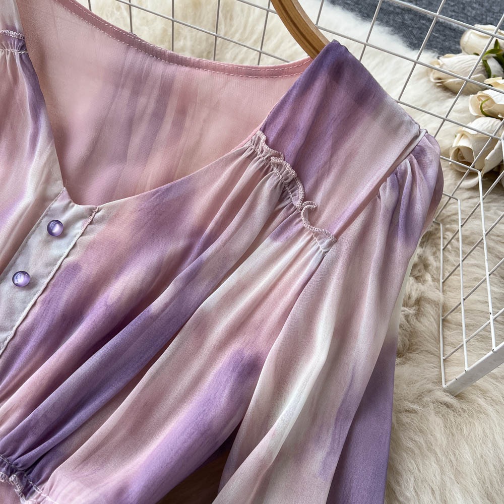 ワンピース レディース 夏 サマー 長袖 袖あり Vネック ドレス 紫 パープル エレガント フェミニン ハイウエスト Aラインスカート ロングスカート 可愛い 大人可愛い フェミニン エレガント お ワンピース レディース 夏 サマー 長袖 袖あり Vネック ドレス 紫 パープル エレガント フェミニン ハイウエスト Aラインスカート ロングスカート 可愛い 大人可愛い フェミニン エレガント お