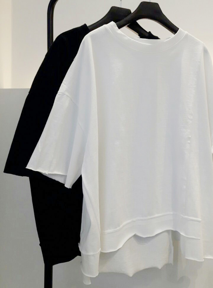 [Korea Fashion] French Chic style Vintage loose fit T-Shirts / Black White