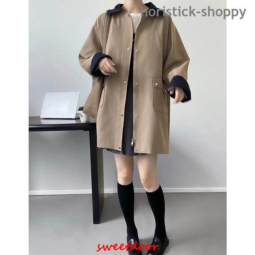 トレンチコート レディース 春 スプリングコート ステンカラーコート ミドル丈 春コート 春服 ライトアウター カジュアル ライトコート