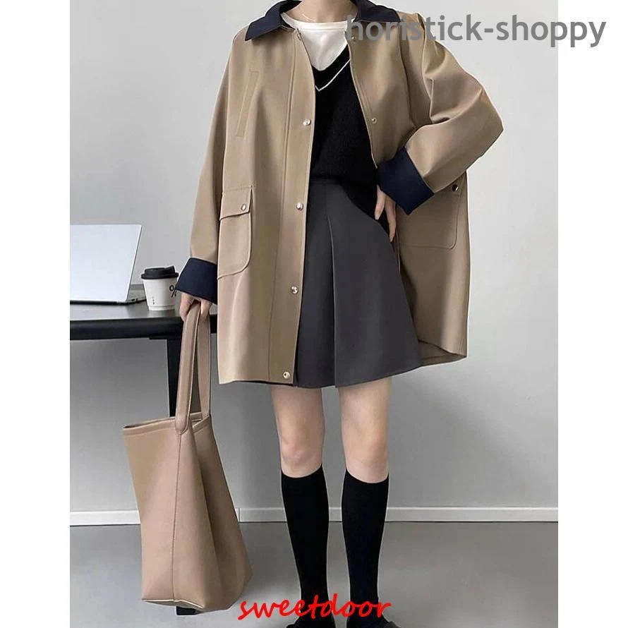 トレンチコート レディース 春 スプリングコート ステンカラーコート ミドル丈 春コート 春服 ライトアウター カジュアル ライトコート