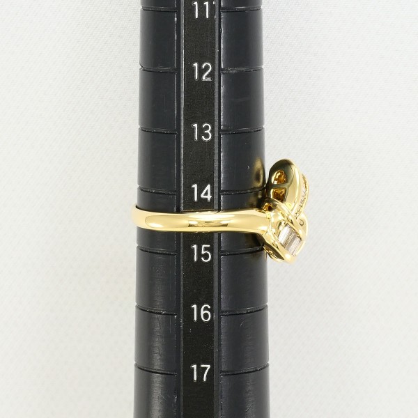 K18 18金 YG リング 14.5号 ブラウンダイヤ 0.70 カード鑑別書 中古 K18 18金 YG リング 14.5号 ブラウンダイヤ 0.70 カード鑑別書 中古