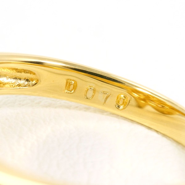 K18 18金 YG リング 14.5号 ブラウンダイヤ 0.70 カード鑑別書 中古 K18 18金 YG リング 14.5号 ブラウンダイヤ 0.70 カード鑑別書 中古