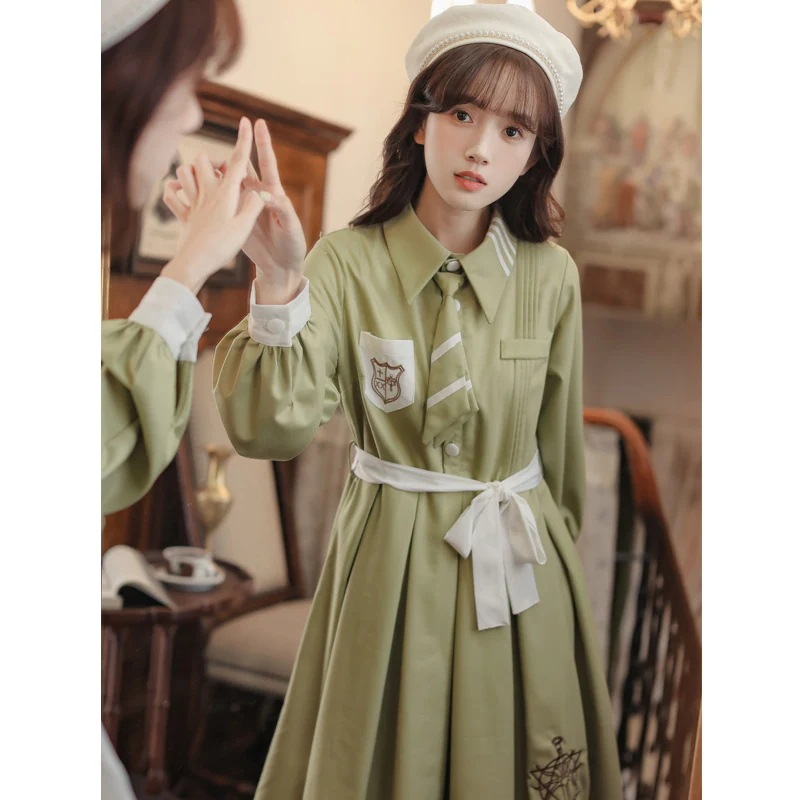 選べる福袋メガ割 ワンピースセット ケープワンピース 探偵 コスプレ lolita 学院風 制服 長袖 可愛い マント 復古 タイ スーツ風