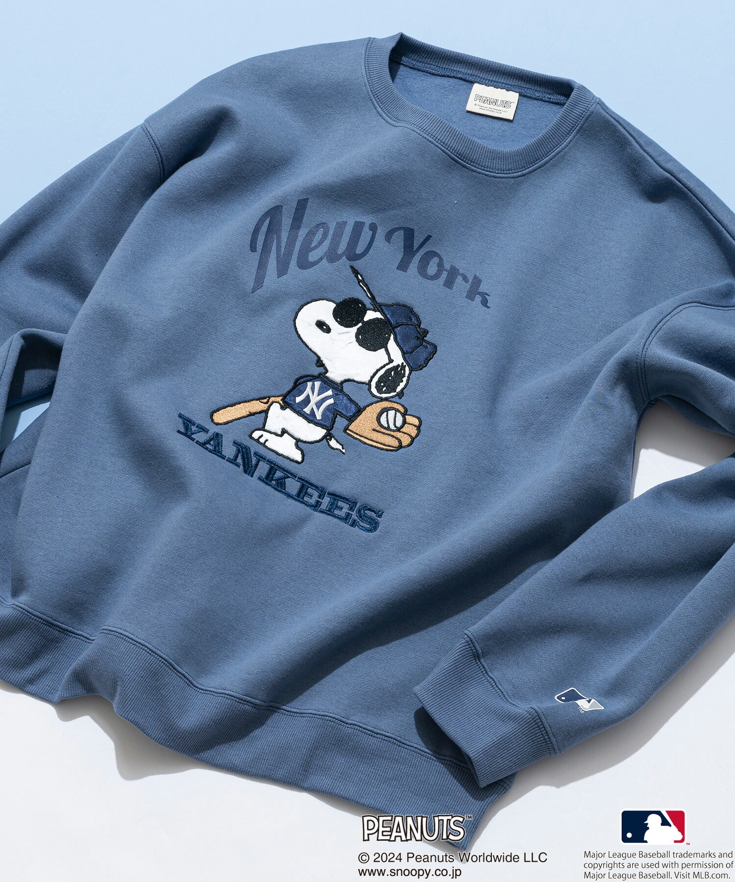 PEANUTS MLB オリジナルデザイン オリジナルデザイン 裏起毛クルーネックスウェット ヤンキース ドジャース レッドソックス