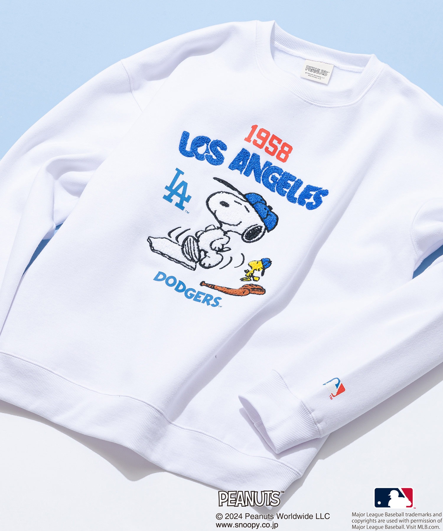 PEANUTS MLB オリジナルデザイン オリジナルデザイン 裏起毛クルーネックスウェット ヤンキース ドジャース レッドソックス