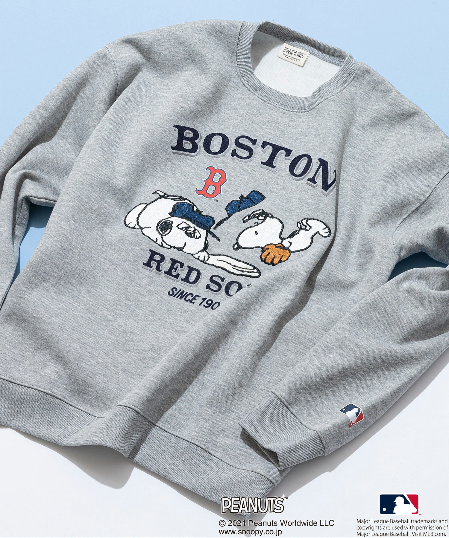 PEANUTS MLB オリジナルデザイン オリジナルデザイン 裏起毛クルーネックスウェット ヤンキース ドジャース レッドソックス