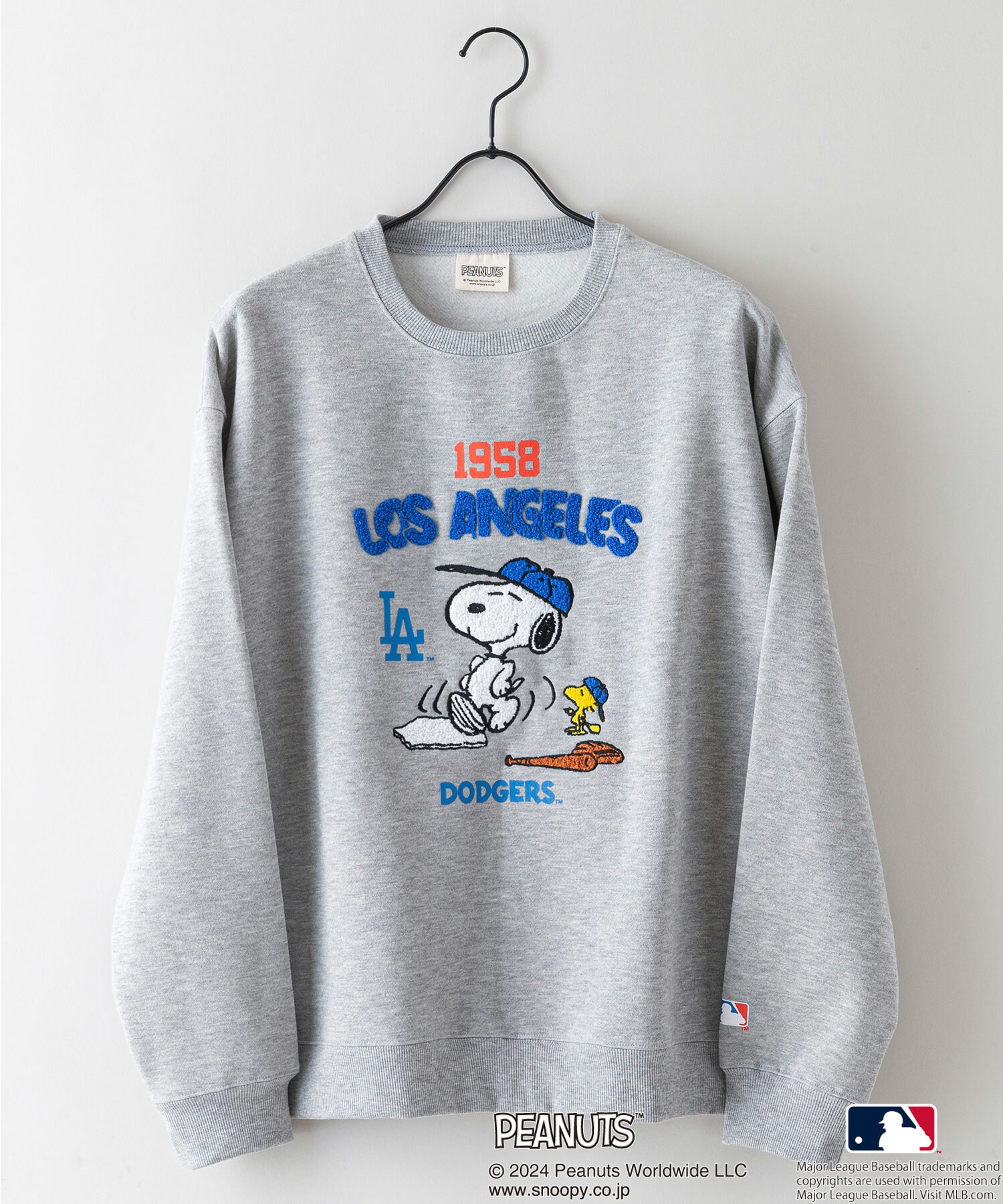 PEANUTS MLB オリジナルデザイン オリジナルデザイン 裏起毛クルーネックスウェット ヤンキース ドジャース レッドソックス