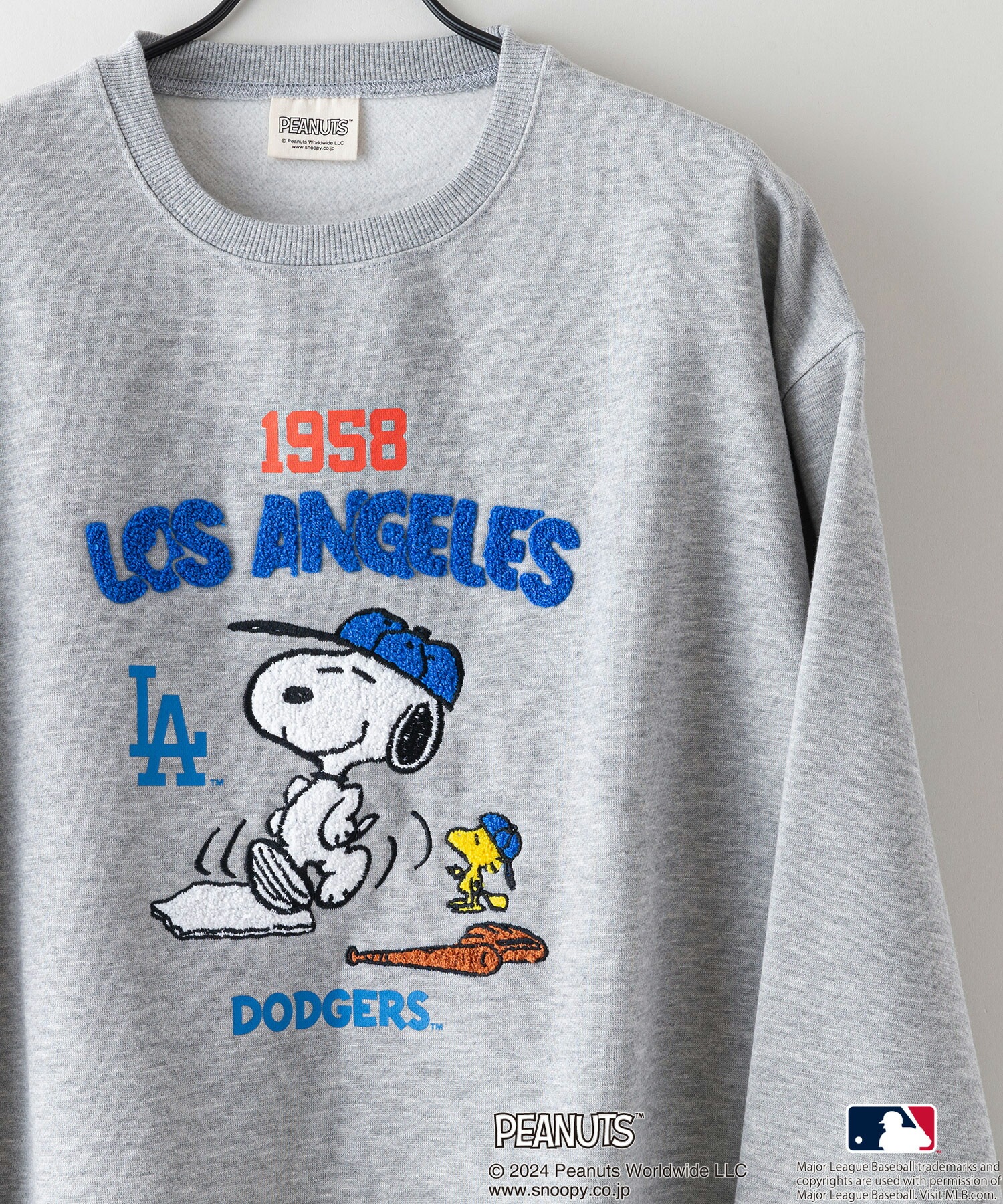 PEANUTS MLB オリジナルデザイン オリジナルデザイン 裏起毛クルーネックスウェット ヤンキース ドジャース レッドソックス