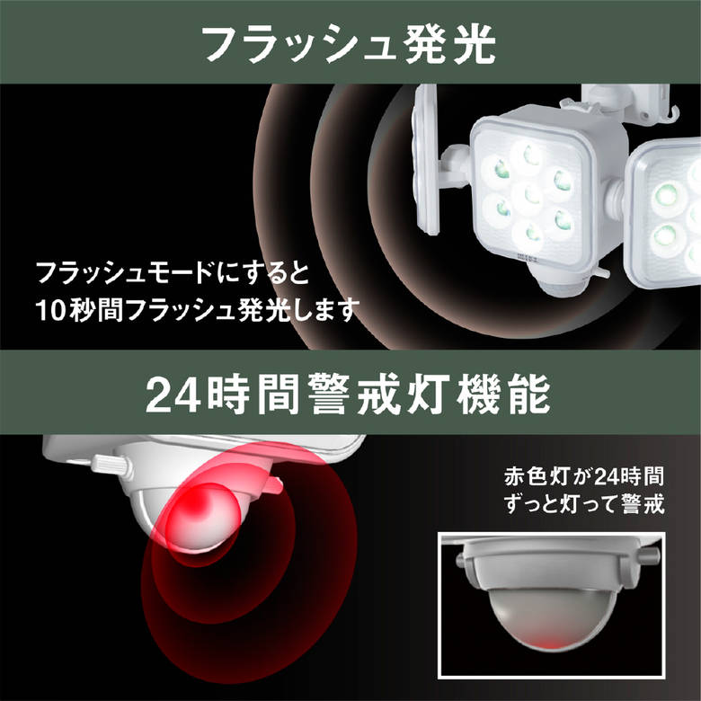 ムサシ ライテックス LED-320 5Wx3灯 LED乾電池センサー