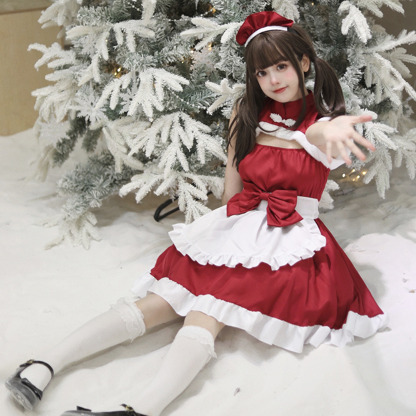 クリスマス韓国メイド服コスプレ衣装s-5xl大サイズメイド服