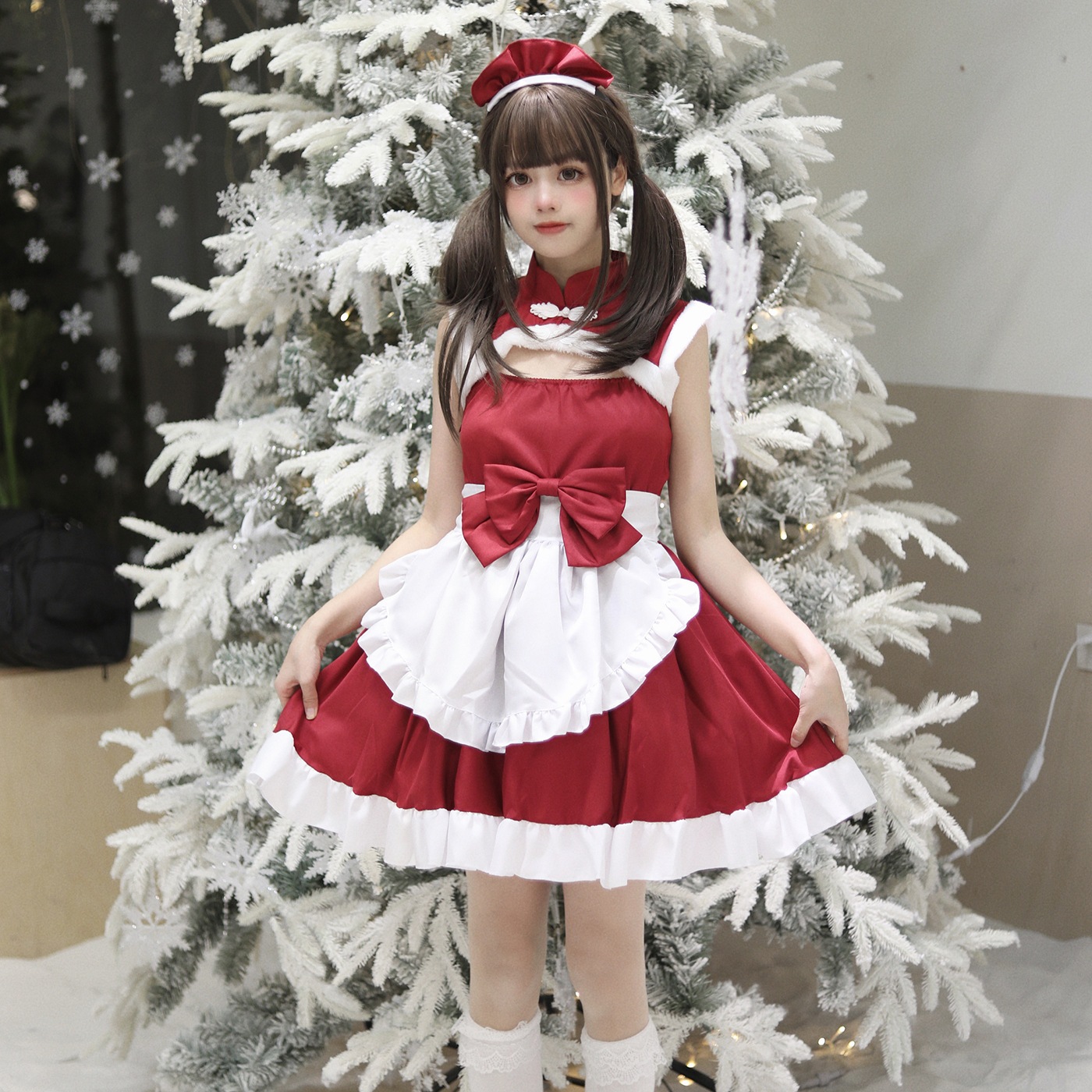 クリスマス韓国メイド服コスプレ衣装s-5xl大サイズメイド服