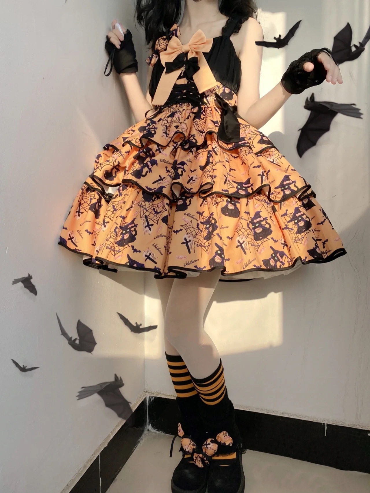 lolita地雷パーカーロリータ ワンピース ゴスロリドレスサマードレスロリータかわいいハイウエストふわふわプリンセスドレス大きい子供用スーツ