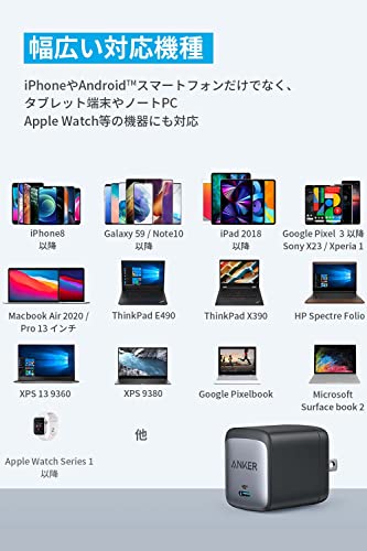 Anker Nano II 65W (PD 充電器 USB-C)【独自技術Anker GaN II採用/PD対応/PSE技術基準適合/折りたたみ式プラグ】MacBook PD対応Windows PC