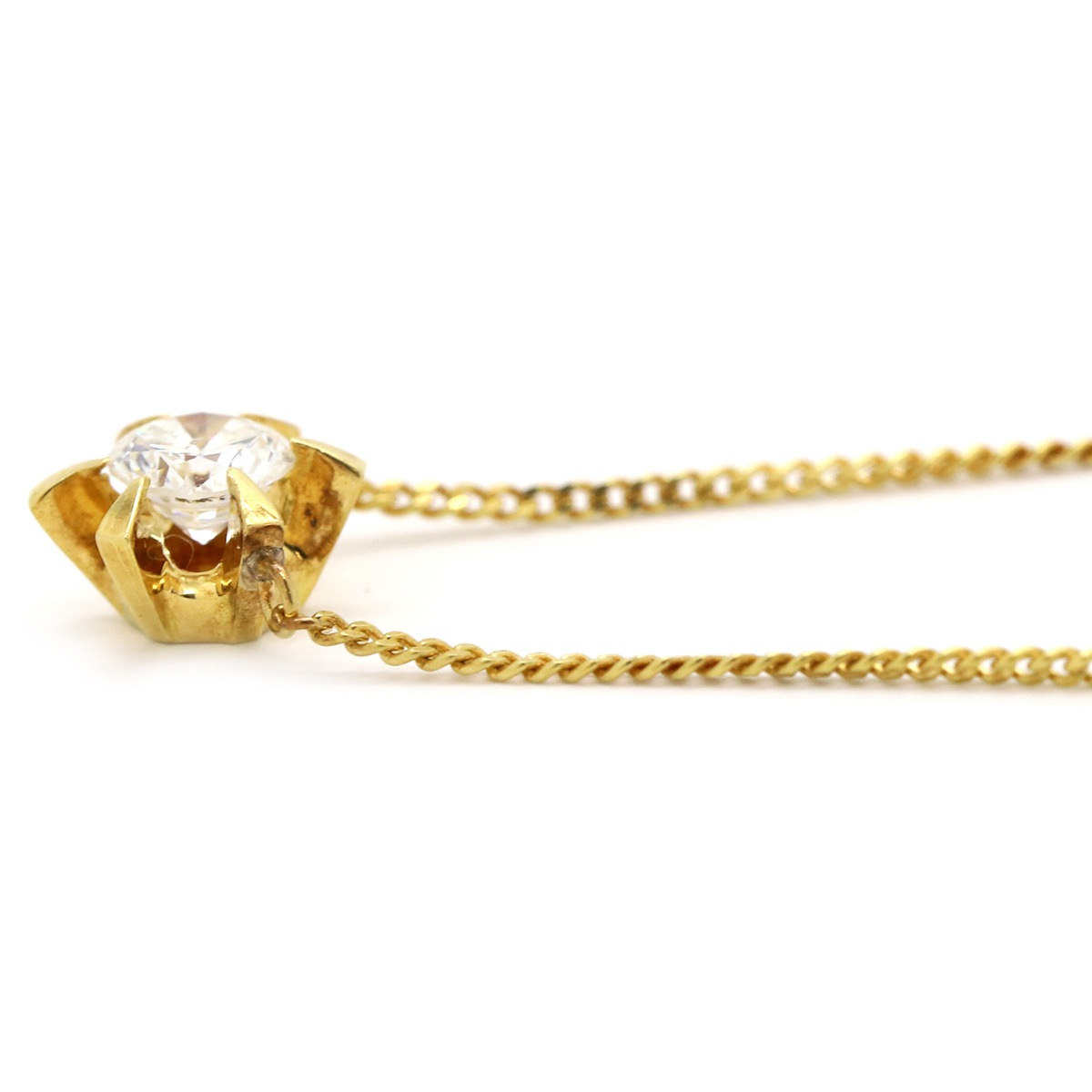 ネックレス ダイヤペンダント K18YG ダイヤモンド イエローゴールド 1P 1粒 【中古】 ネックレス ダイヤペンダント K18YG ダイヤモンド イエローゴールド 1P 1粒 【中古】