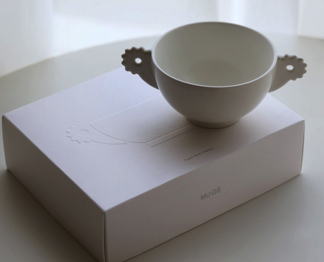 韓国国立中央博物館 白磁 ひつじ(2つの耳) ヨーグルト ボウル/皿 (B)