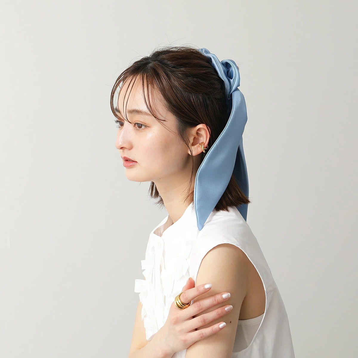 ALEXANDRE DE PARIS アレクサンドル ドゥ パリ シュシュ TCHC-1T-A23 レディース リボン ヘアゴム ヘアアクセサリー カラー2色