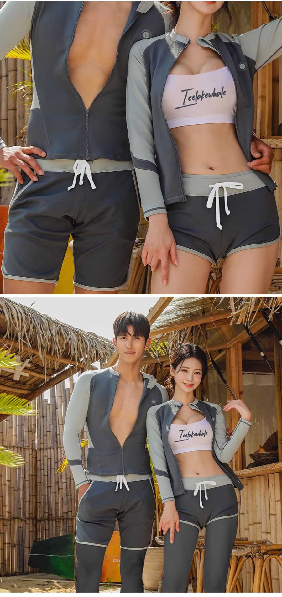 水着 ラッシュガード セット メンズ3点/レディース5点セット ペアルック 長袖 uv レギンス ハーフパンツ 上下セット シュノーケリング レディース 体型カバー セパレート 大きいサイズ 日焼け止