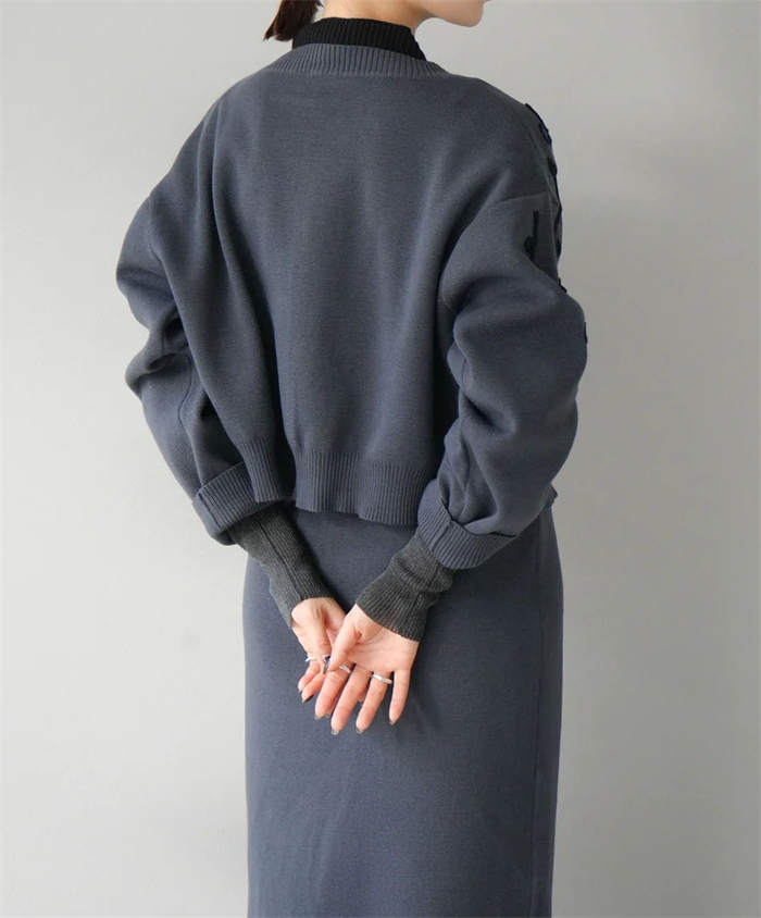 セットアップ レディース ニット ロング 長袖 大きいサイズ ニットアップ 秋 冬 春 ニットウェア ニットセーター セーター カーディガン スカートセット ファスナー ニットスカート ロングスカート