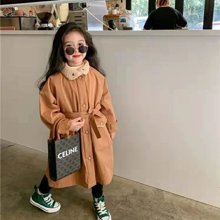 キッズ コート トレンチコートキッズ 女の子 ボアコート ロングコート ジャケット 女の子 裏起毛アウター 防寒 防風 秋 冬アウター かわいい 厚手アウター