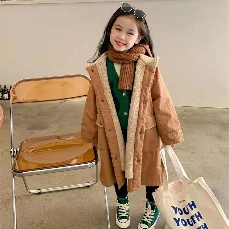 キッズ コート トレンチコートキッズ 女の子 ボアコート ロングコート ジャケット 女の子 裏起毛アウター 防寒 防風 秋 冬アウター かわいい 厚手アウター