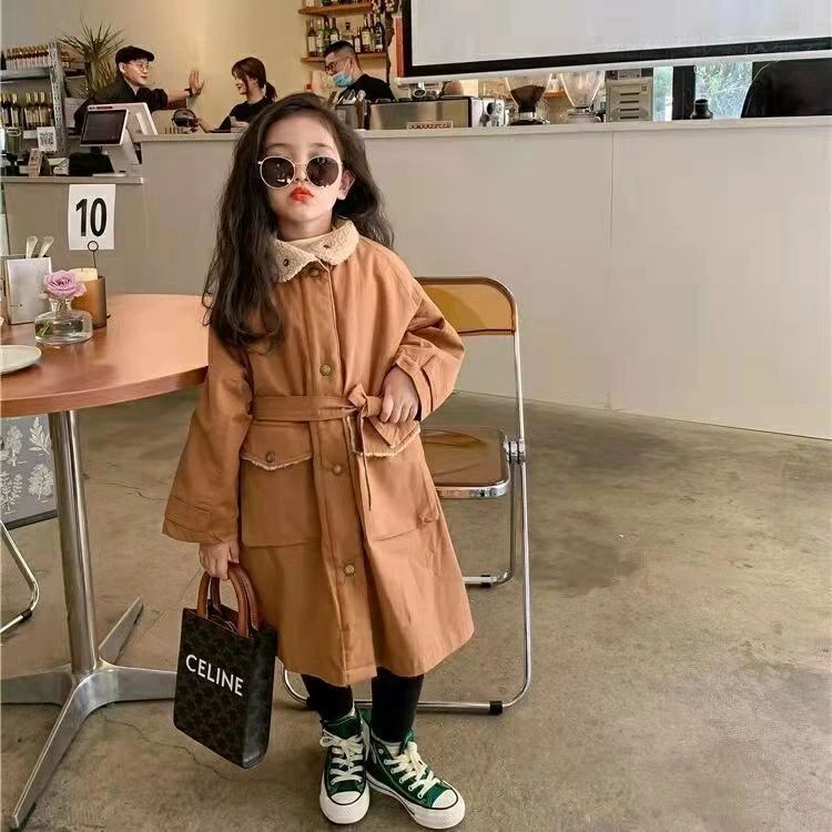 キッズ コート トレンチコートキッズ 女の子 ボアコート ロングコート ジャケット 女の子 裏起毛アウター 防寒 防風 秋 冬アウター かわいい 厚手アウター