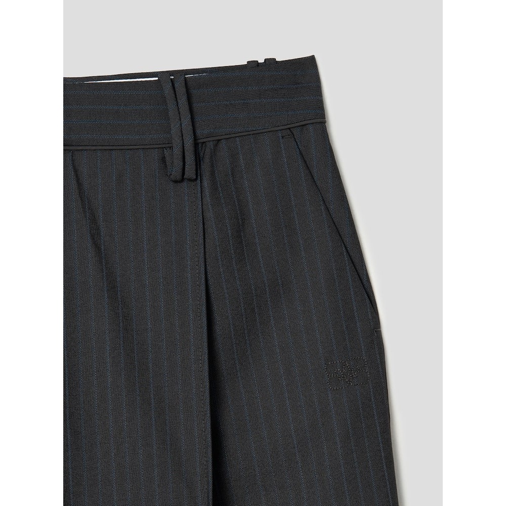 GANNI メランジストライプスーツリラックスプリーツパンツ-アッシュ FW24-QN4921R024 GANNI メランジストライプスーツリラックスプリーツパンツ-アッシュ FW24-QN4921R024