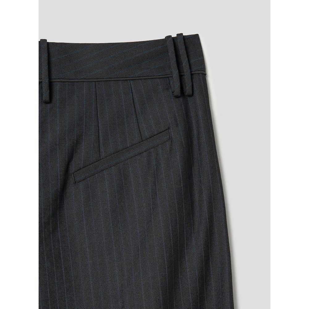 GANNI メランジストライプスーツリラックスプリーツパンツ-アッシュ FW24-QN4921R024 GANNI メランジストライプスーツリラックスプリーツパンツ-アッシュ FW24-QN4921R024