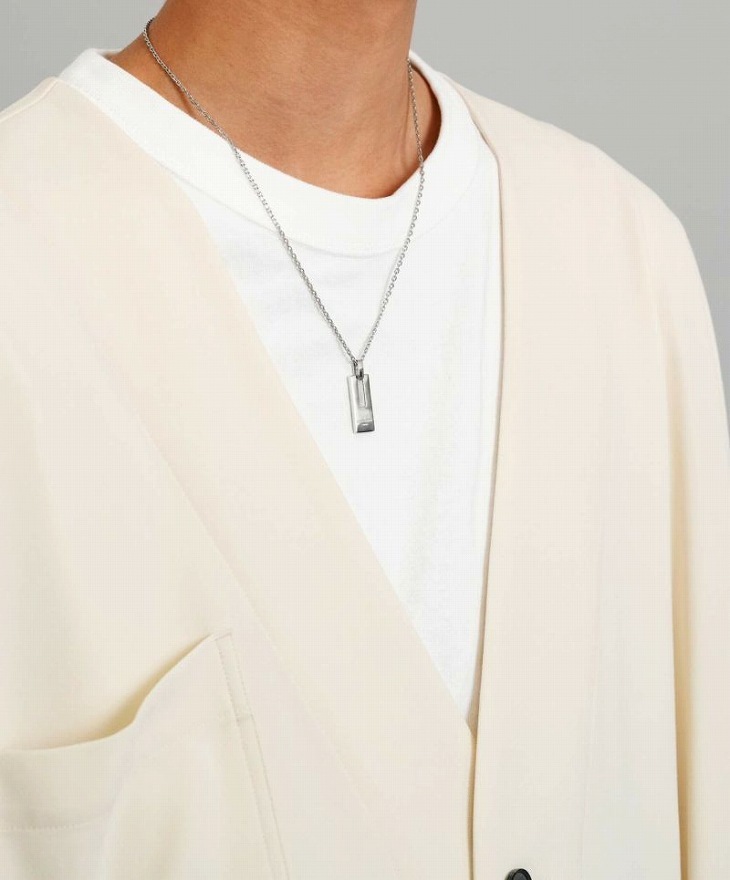 ネックレス メンズ デントプレートネックレス サージカルステンレス316L LH-03NE0485 ステンレス アレルギーフリー 【ネコポス】