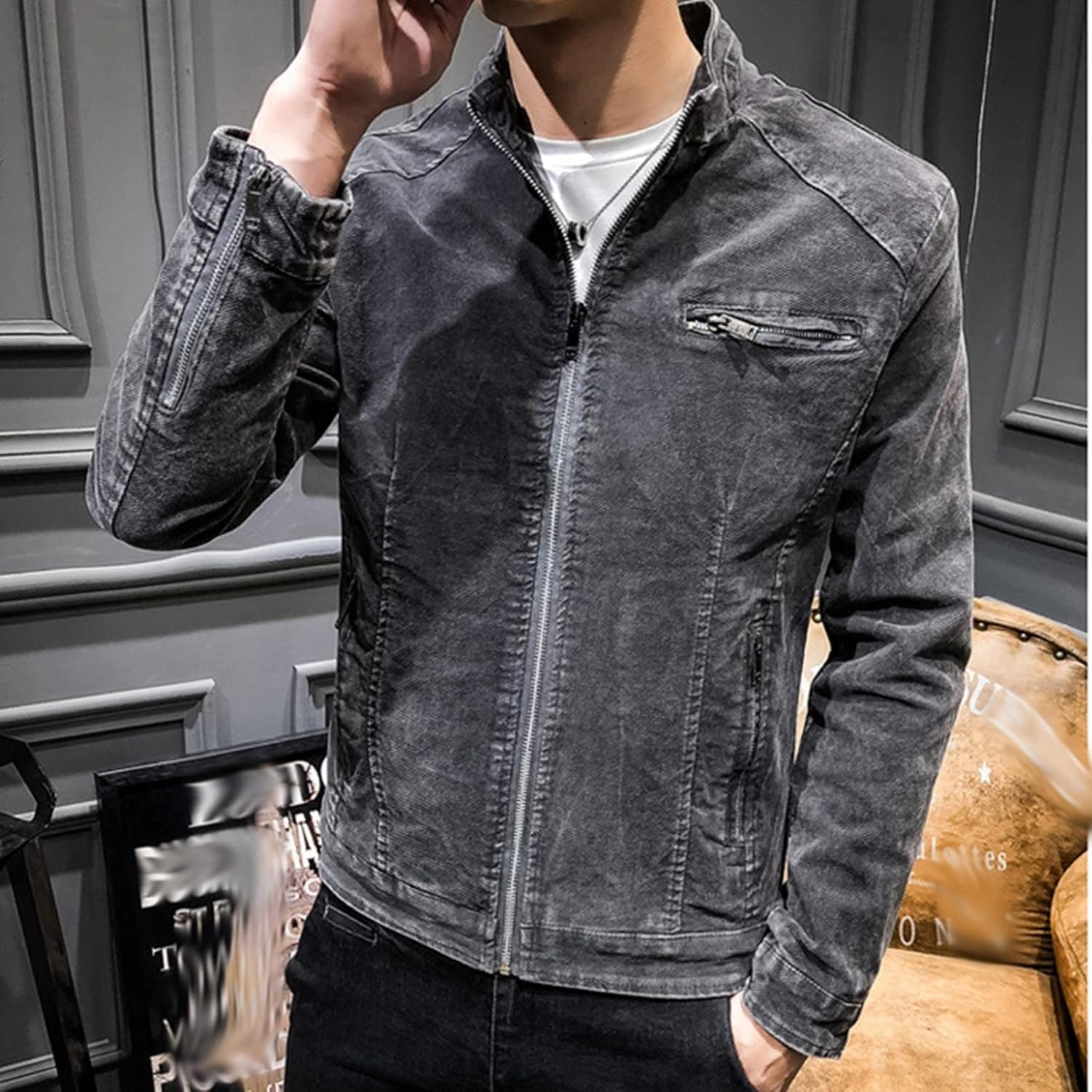ライトアウター メンズジャケット Gジャン ブルゾン ジップアップ ジャンパー デニム お洒落 カジュアル 春秋服 ショート丈 ファッション バイク ランニング キャンプ 自転車 旅行 釣り