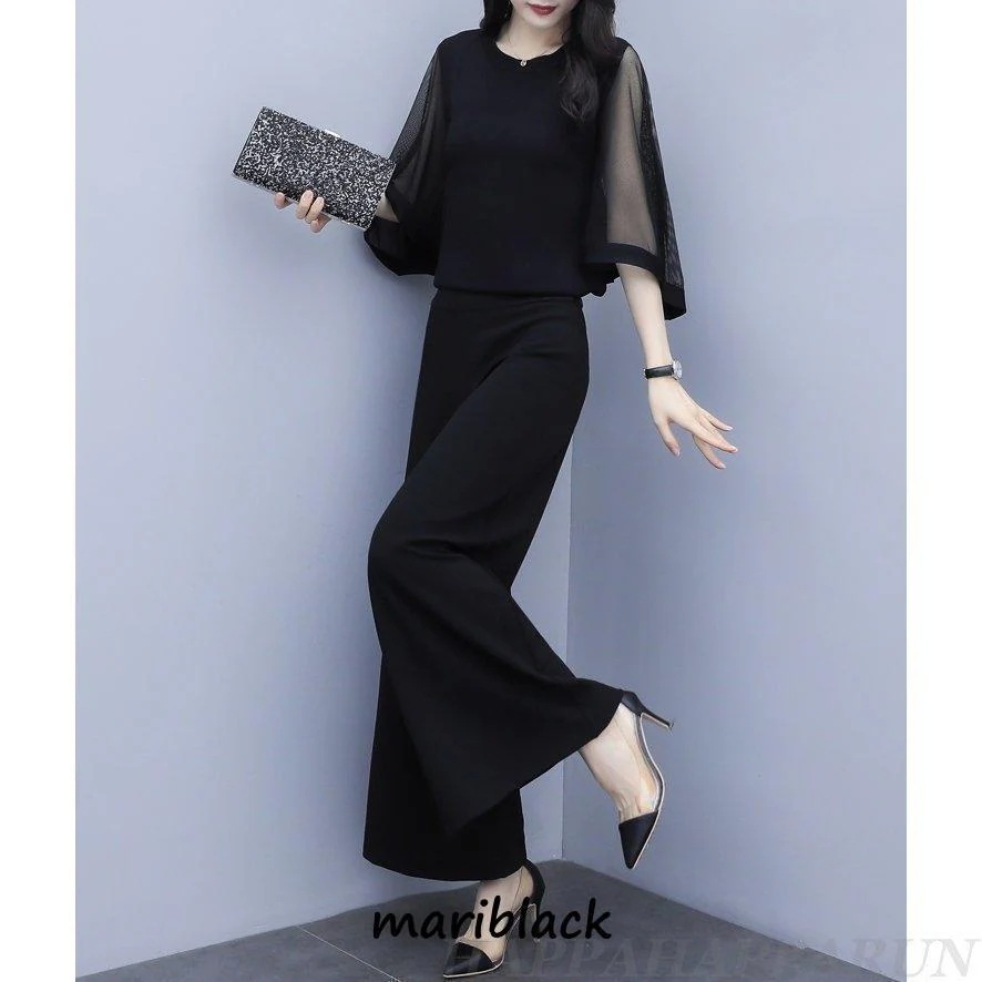 かっこいいパンツドレス 袖あり 黒 セパレート パーティードレス 結婚式 お呼ばれ ドレス 30代 40代 50代 黒ドレス セットアップ 大きいサイズ 3L 4L かっこいいパンツドレス 袖あり 黒 セパレート パーティードレス 結婚式 お呼ばれ ドレス 30代 40代 50代 黒ドレス セットアップ 大きいサイズ 3L 4L