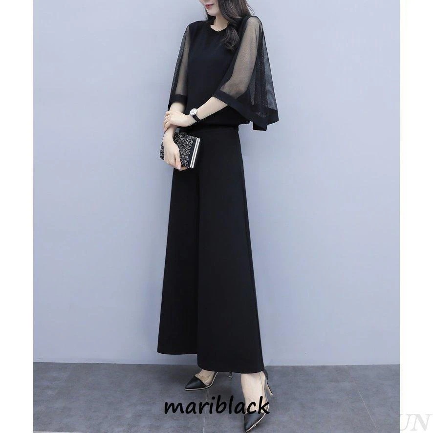 かっこいいパンツドレス 袖あり 黒 セパレート パーティードレス 結婚式 お呼ばれ ドレス 30代 40代 50代 黒ドレス セットアップ 大きいサイズ 3L 4L かっこいいパンツドレス 袖あり 黒 セパレート パーティードレス 結婚式 お呼ばれ ドレス 30代 40代 50代 黒ドレス セットアップ 大きいサイズ 3L 4L