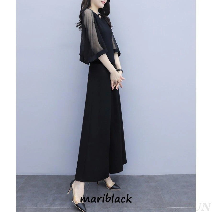 かっこいいパンツドレス 袖あり 黒 セパレート パーティードレス 結婚式 お呼ばれ ドレス 30代 40代 50代 黒ドレス セットアップ 大きいサイズ 3L 4L かっこいいパンツドレス 袖あり 黒 セパレート パーティードレス 結婚式 お呼ばれ ドレス 30代 40代 50代 黒ドレス セットアップ 大きいサイズ 3L 4L