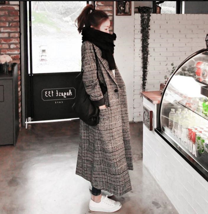人気最新品 チェック柄ロングコート ... : レディース服 グレンチェック 大特価即納