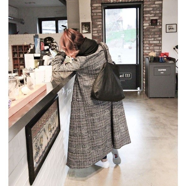 人気最新品 チェック柄ロングコート ... : レディース服 グレンチェック 大特価即納