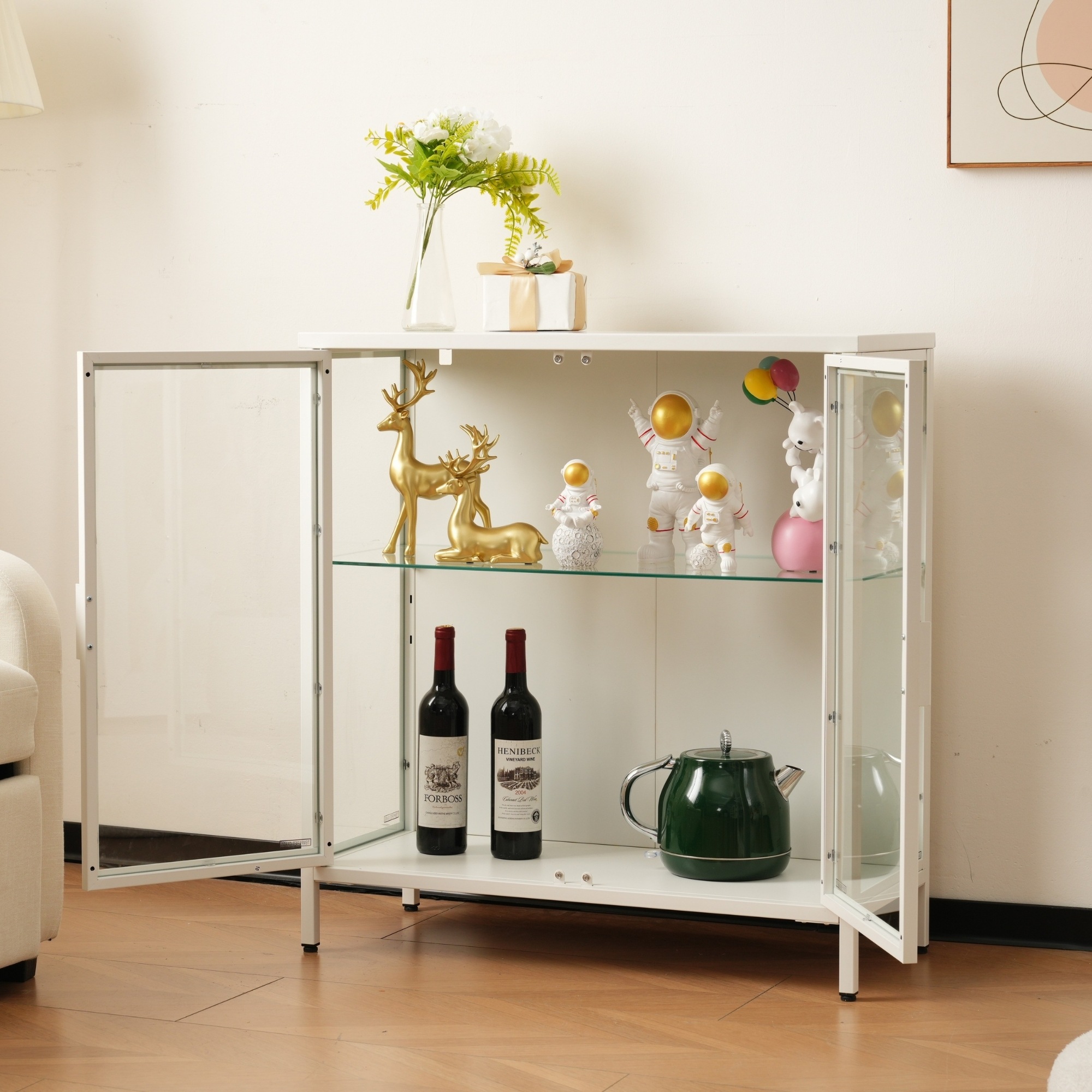 【国内出荷】コレクションケース コレクションシェルフ ガラスディスプレイキャビネット おしゃれ 棚高さ調節可能 強化ガラス サイズ:幅80*奥行35*高さ86CM ホワイト 【国内出荷】コレクションケース コレクションシェルフ ガラスディスプレイキャビネット おしゃれ 棚高さ調節可能 強化ガラス サイズ:幅80*奥行35*高さ86CM ホワイト