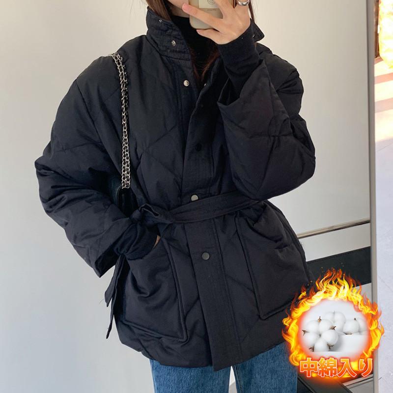 ダウンジャケットレディース中綿ジャケット中綿コート冬服厚立ち襟ボタンダウン中綿秋冬保温防寒キルティングダウン防風細身着痩せ