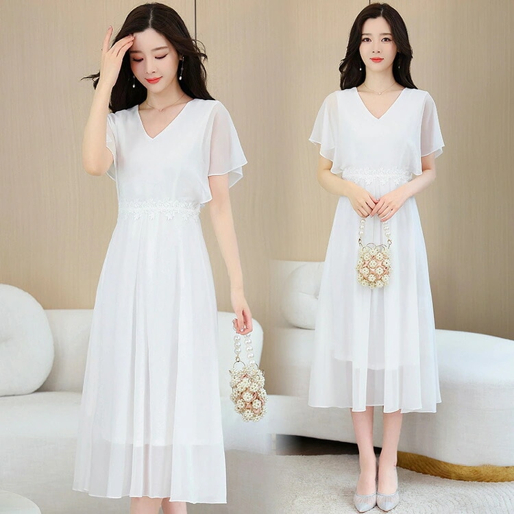 工ガ割-Aラインワンピース 白 無地 刺繍 シンプル シースルー Aライン ワンピース Vネック ロングワンピース 半袖 ロング丈 ワンピース ワンピース ガーリー きれいめ 上品 旅行 海 体型カバ 工ガ割-Aラインワンピース 白 無地 刺繍 シンプル シースルー Aライン ワンピース Vネック ロングワンピース 半袖 ロング丈 ワンピース ワンピース ガーリー きれいめ 上品 旅行 海 体型カバ