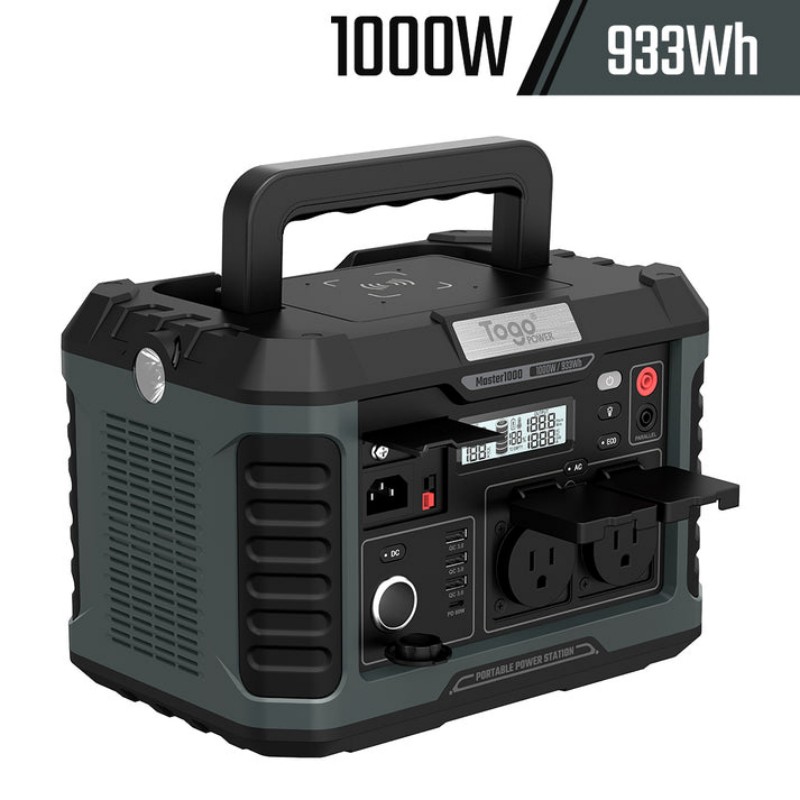 Togo Power ポータブル電源 1000W/933wh 瞬間最大2000Ｗ 蓄電池 軽量 ポータブルバッテリー 純正弦波 UPS 並列運転 急速