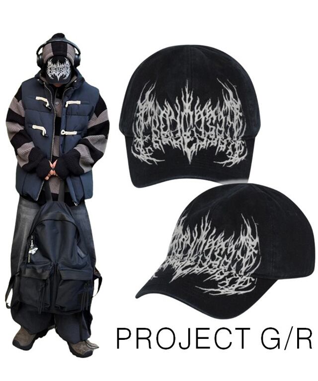 [PROJECT G/R] METALIC LOGO CAP [BLACK]
