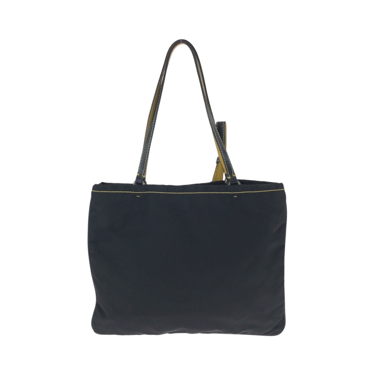 美品 テスート 三角ロゴプレート ブラック 黒 イエロー シルバー金具 ナイロン トートバッグ ハンドバッグ レディース 502415 美品 テスート 三角ロゴプレート ブラック 黒 イエロー シルバー金具 ナイロン トートバッグ ハンドバッグ レディース 502415