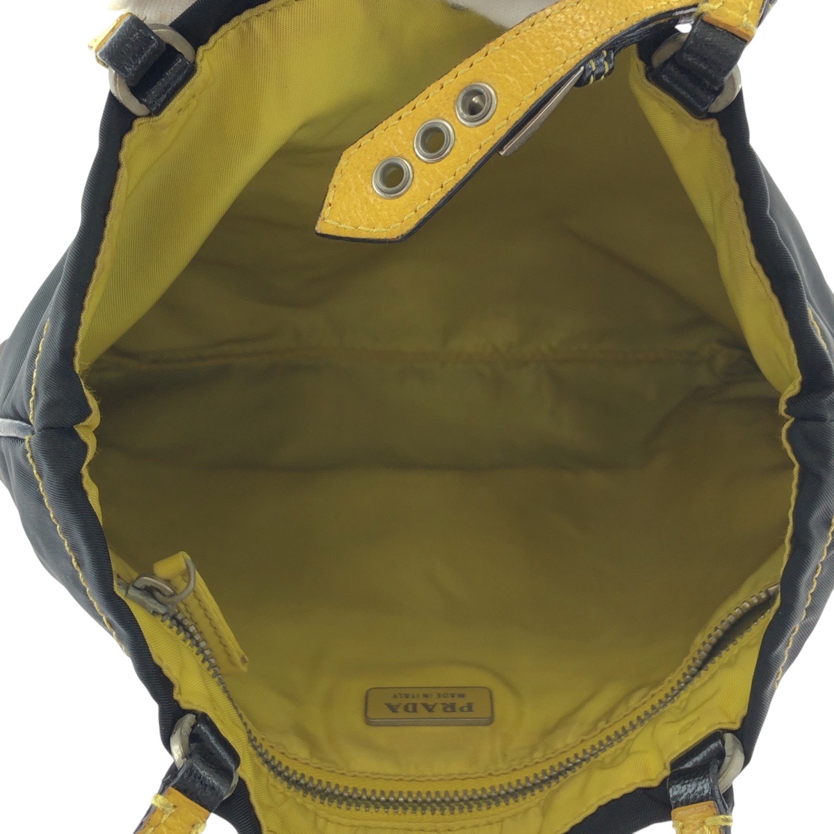 美品 テスート 三角ロゴプレート ブラック 黒 イエロー シルバー金具 ナイロン トートバッグ ハンドバッグ レディース 502415 美品 テスート 三角ロゴプレート ブラック 黒 イエロー シルバー金具 ナイロン トートバッグ ハンドバッグ レディース 502415